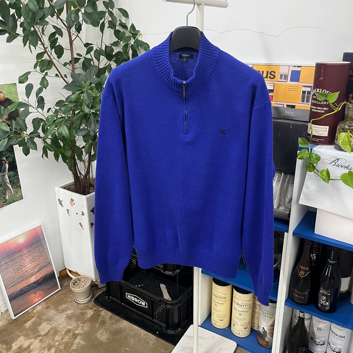 버버리 램스울 풀오버 하프집업 니트 XL 상품이미지1