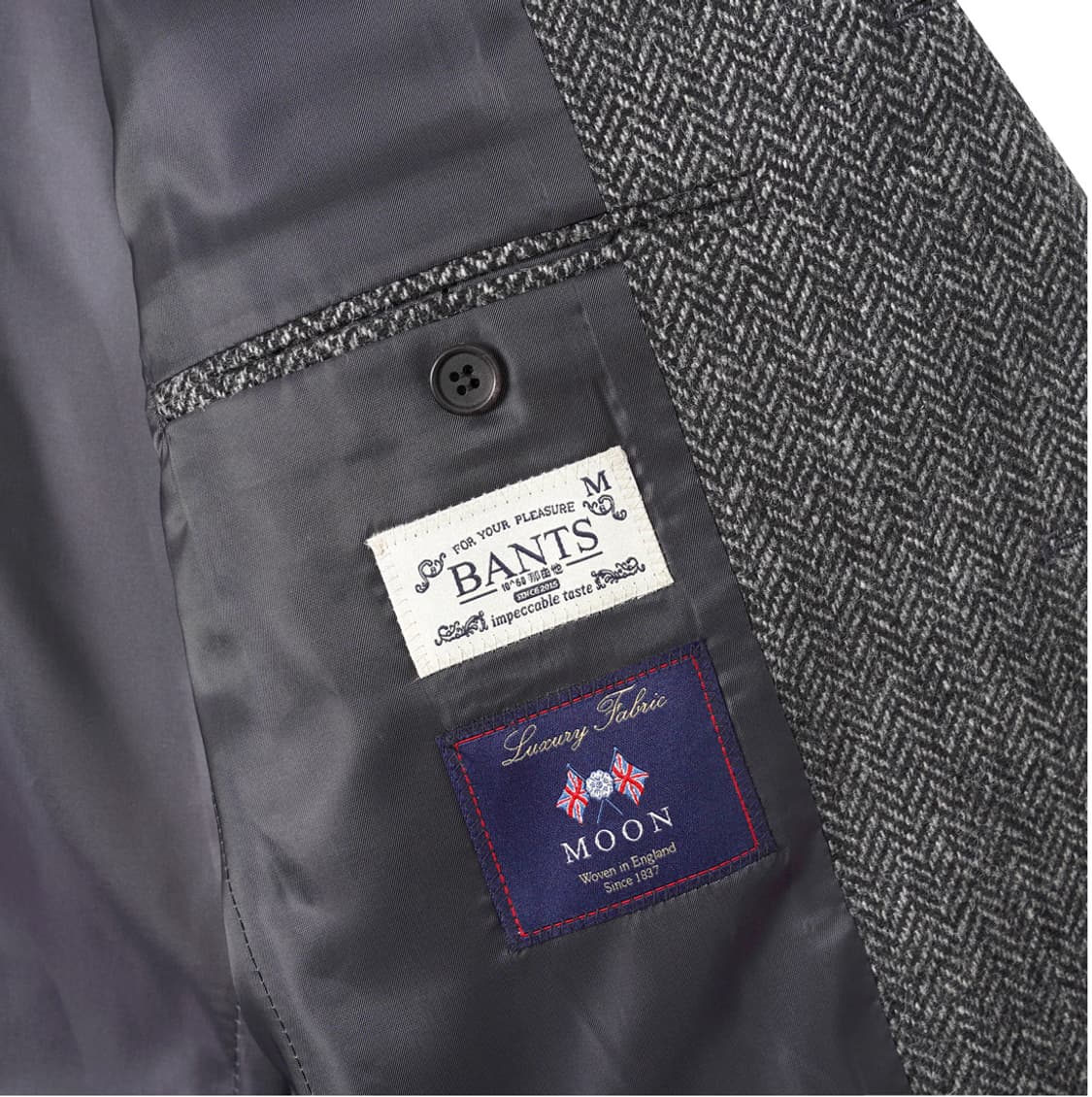 반츠 헤링본 트위드 울 3B 자켓 M사이즈 상품이미지7