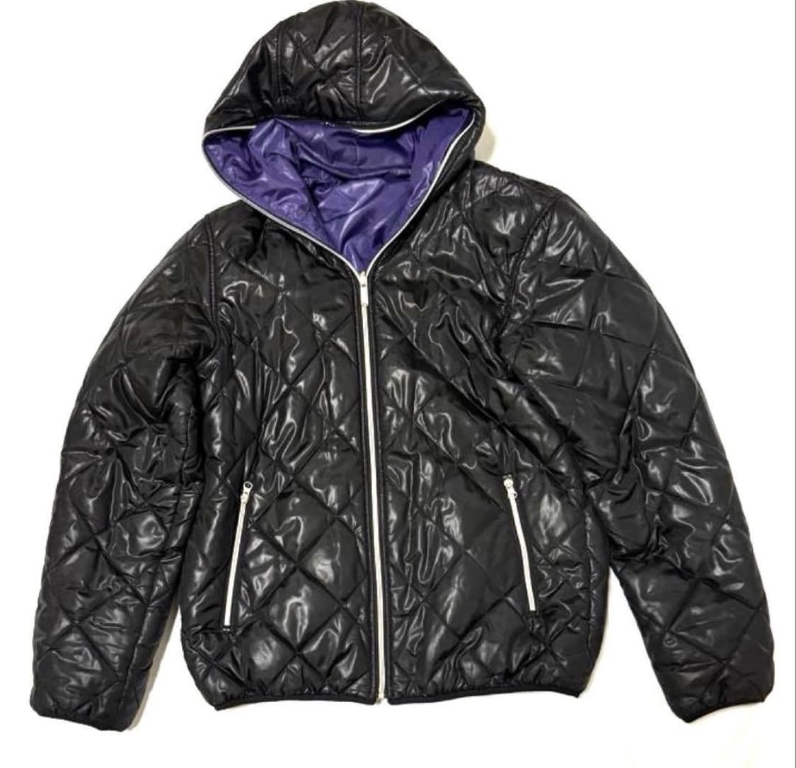 컨버스 유광패딩 경량패딩 리버시블 패딩 보라색 검정색 상품이미지1