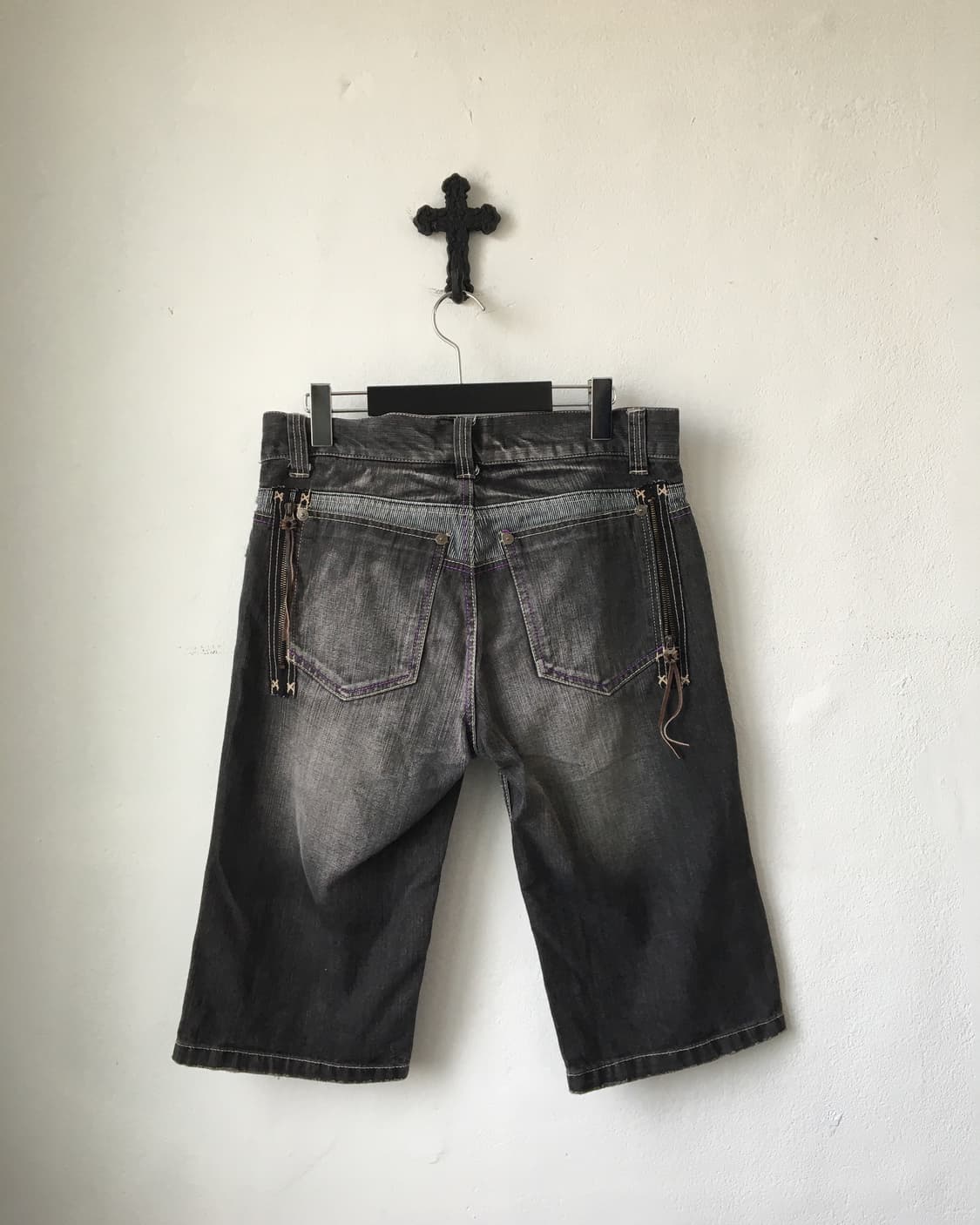 Washing half denim pants 상품이미지3