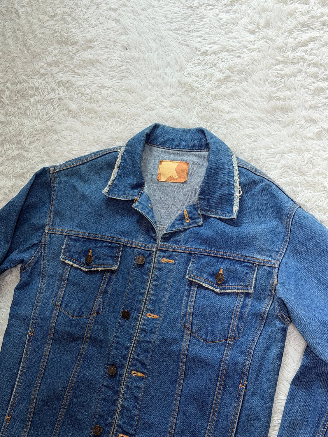 VINCENT 핸드페인팅 유니언잭 데님 자켓 상품이미지5