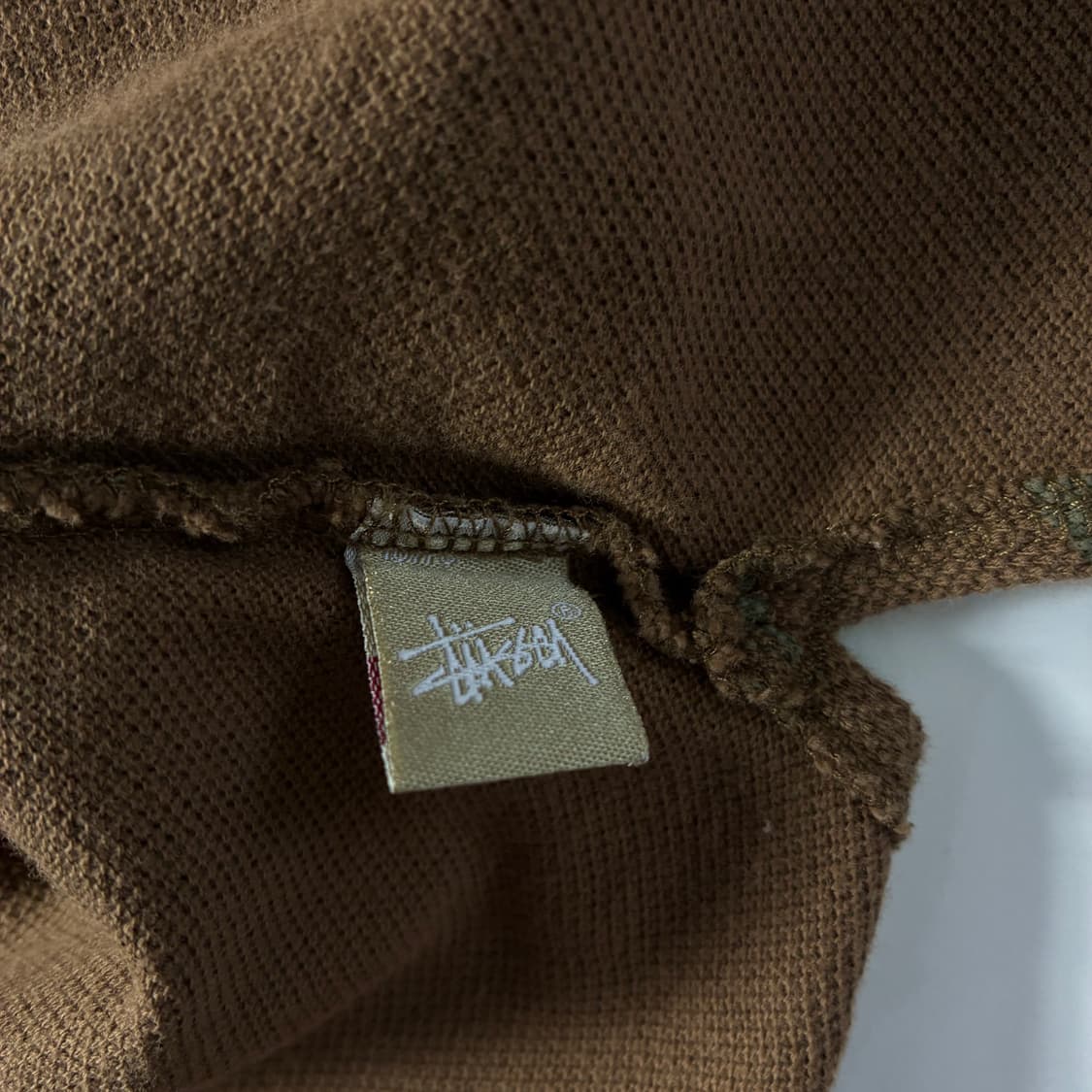 Stussy  스투시 00,s 코튼 스피치 버블 브라운 카라 티셔츠 상품이미지6