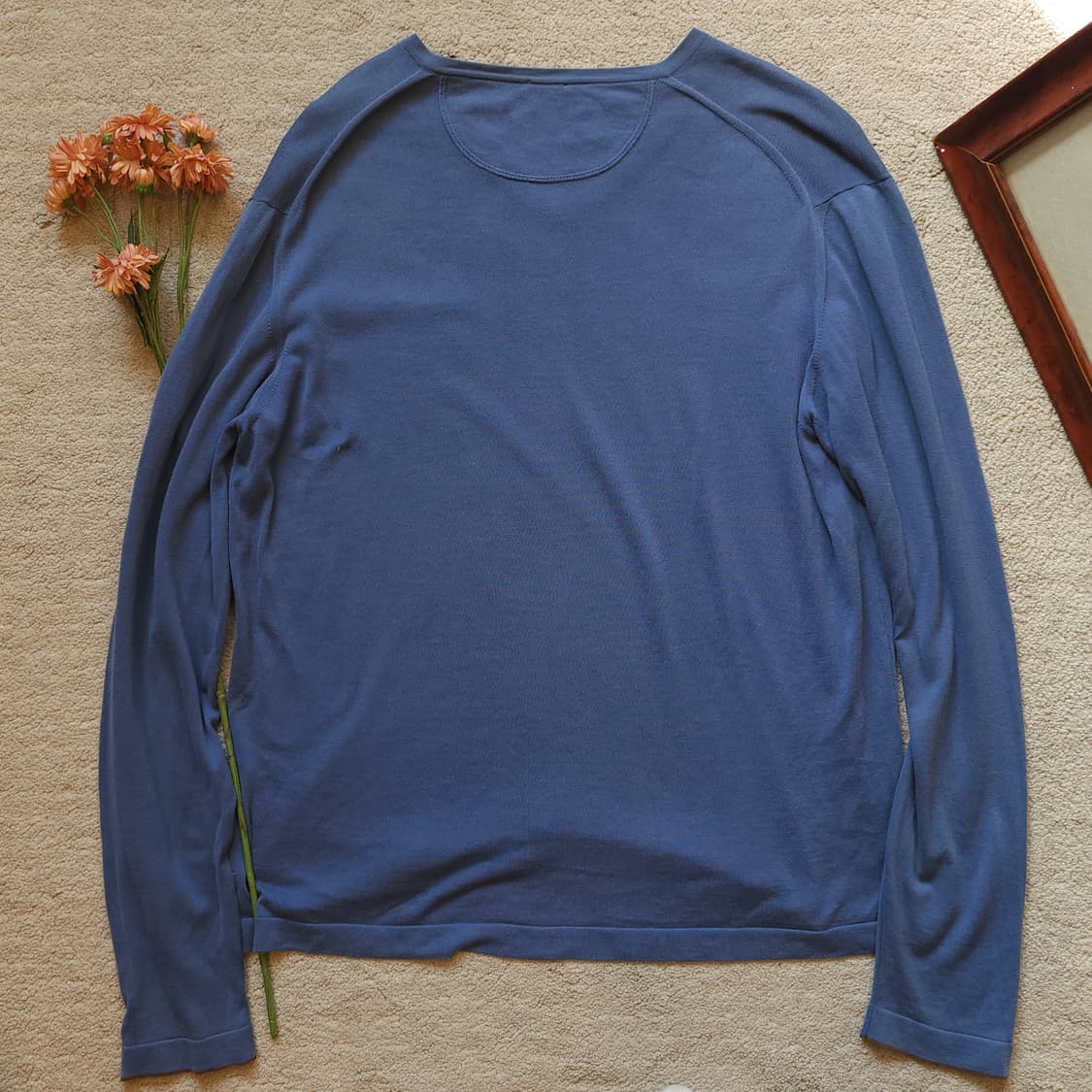 malo 말로 스트레치 코튼 롱 슬리브 브이넥 티셔츠 50 상품이미지3