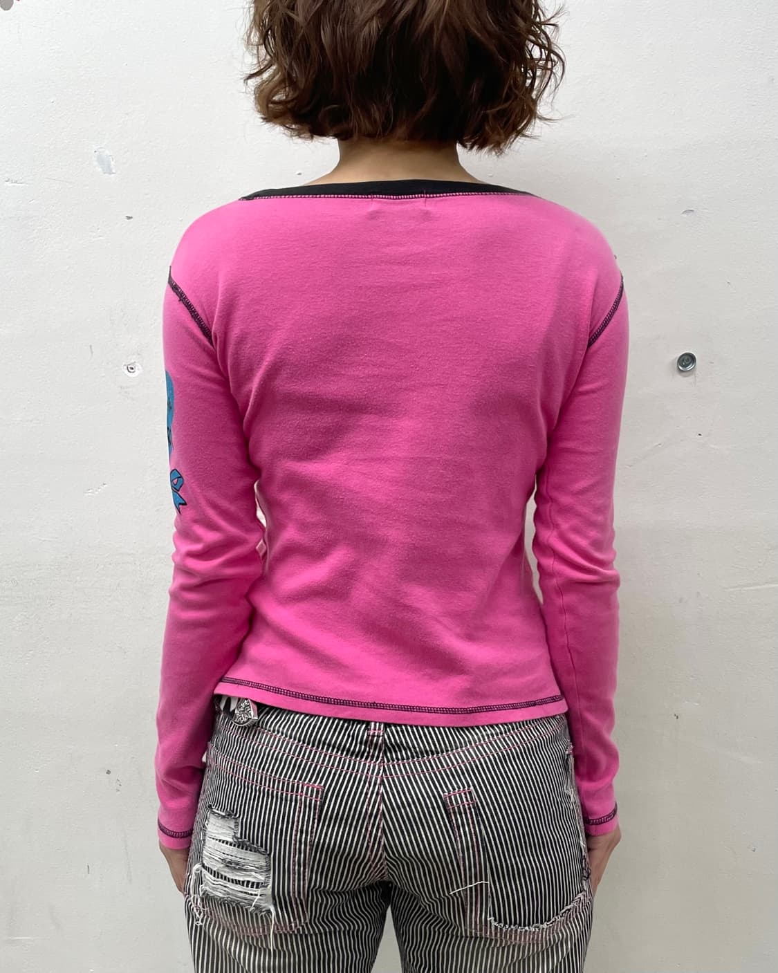 Kitch Bear Ribbon Pink Long Sleeve  상품이미지3