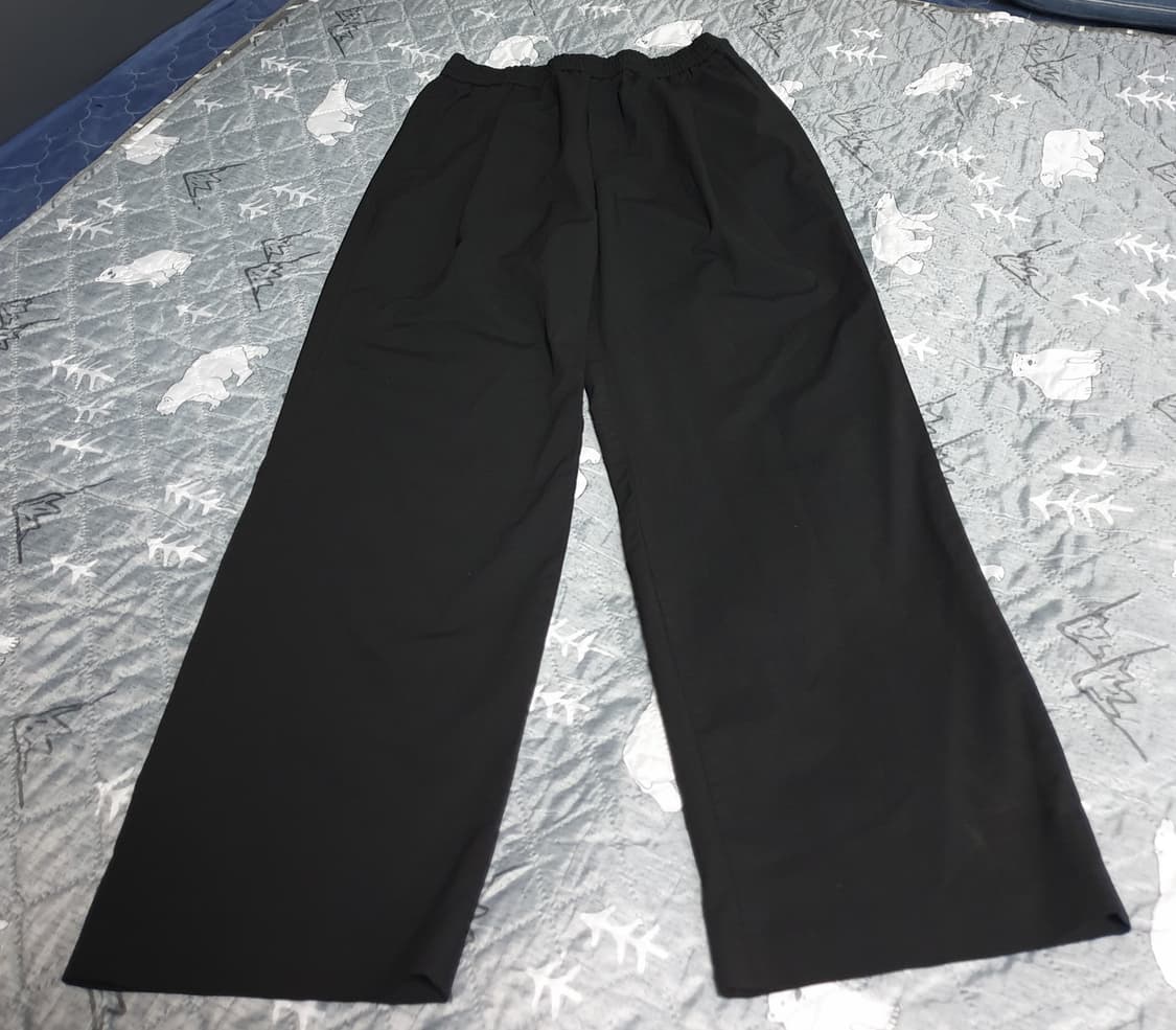 무신사스탠다드 원턱 와이드 밴딩 슬랙스 블랙 (32) 상품이미지1