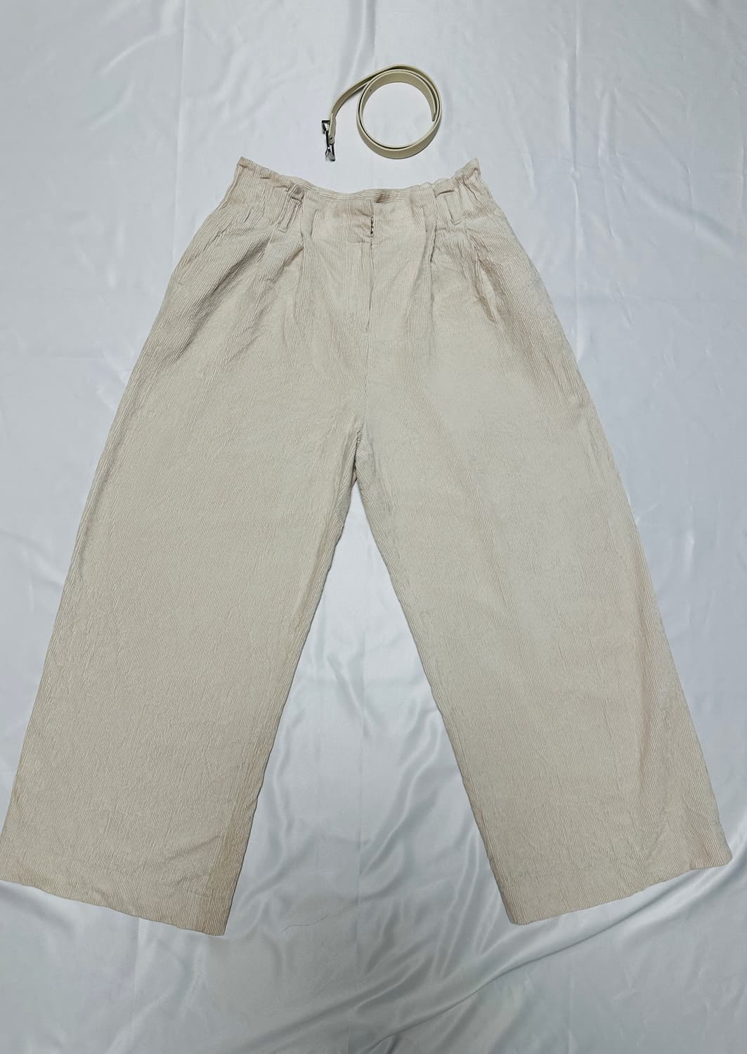 시슬리 와이드팬츠 코듀로이 핀턱 벨티드 55 상품이미지3