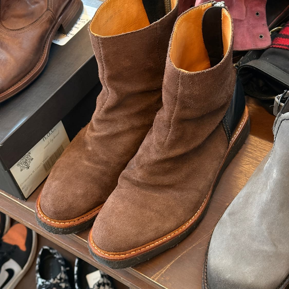 KOLOR 컬러 스웨이드 라운드토 집업 부츠 275 280 285 상품이미지7