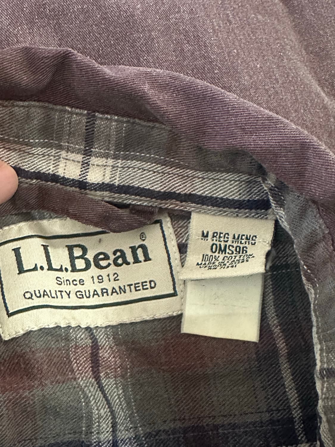 M) 엘엘빈 L.L.Bean 코튼 셔츠 캔버스 안감 체크 무늬 남방 상품이미지5