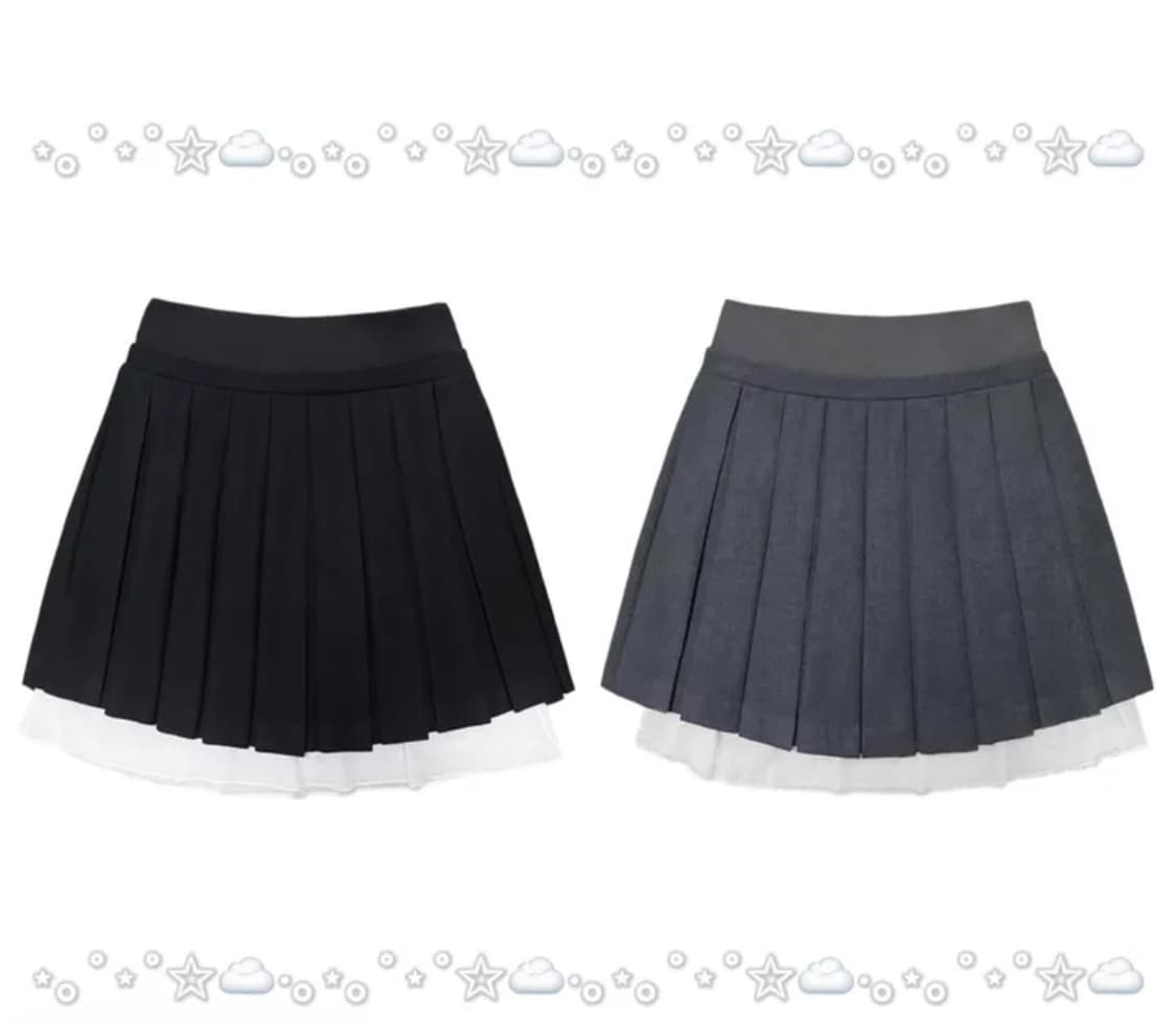 에이블리 유소피에 도쿄 쇼죠 레이어드 플리츠 스커트 블랙 1사이즈 상품이미지1