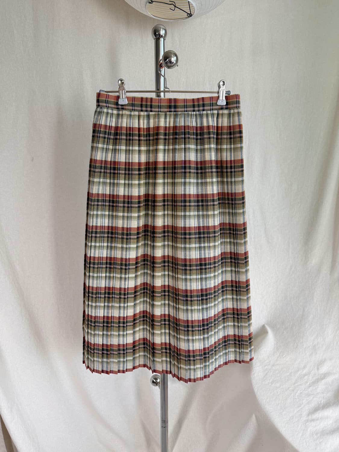 버튼 체크 플리츠 스커트 (Made in Japan) 상품이미지6