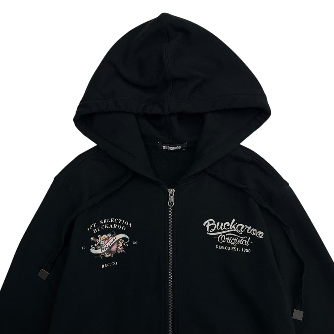 버커루 y2k 프린팅 블랙 후드집업 XL 상품이미지5