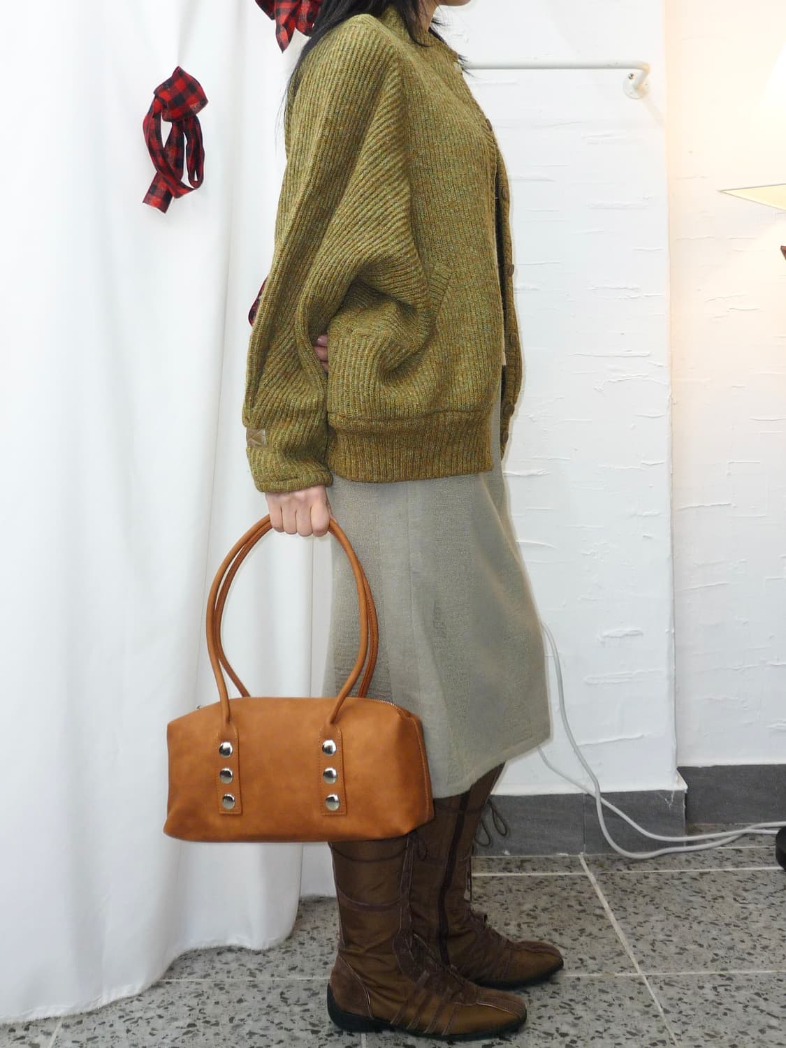 olive cozy knit cardigan 상품이미지3