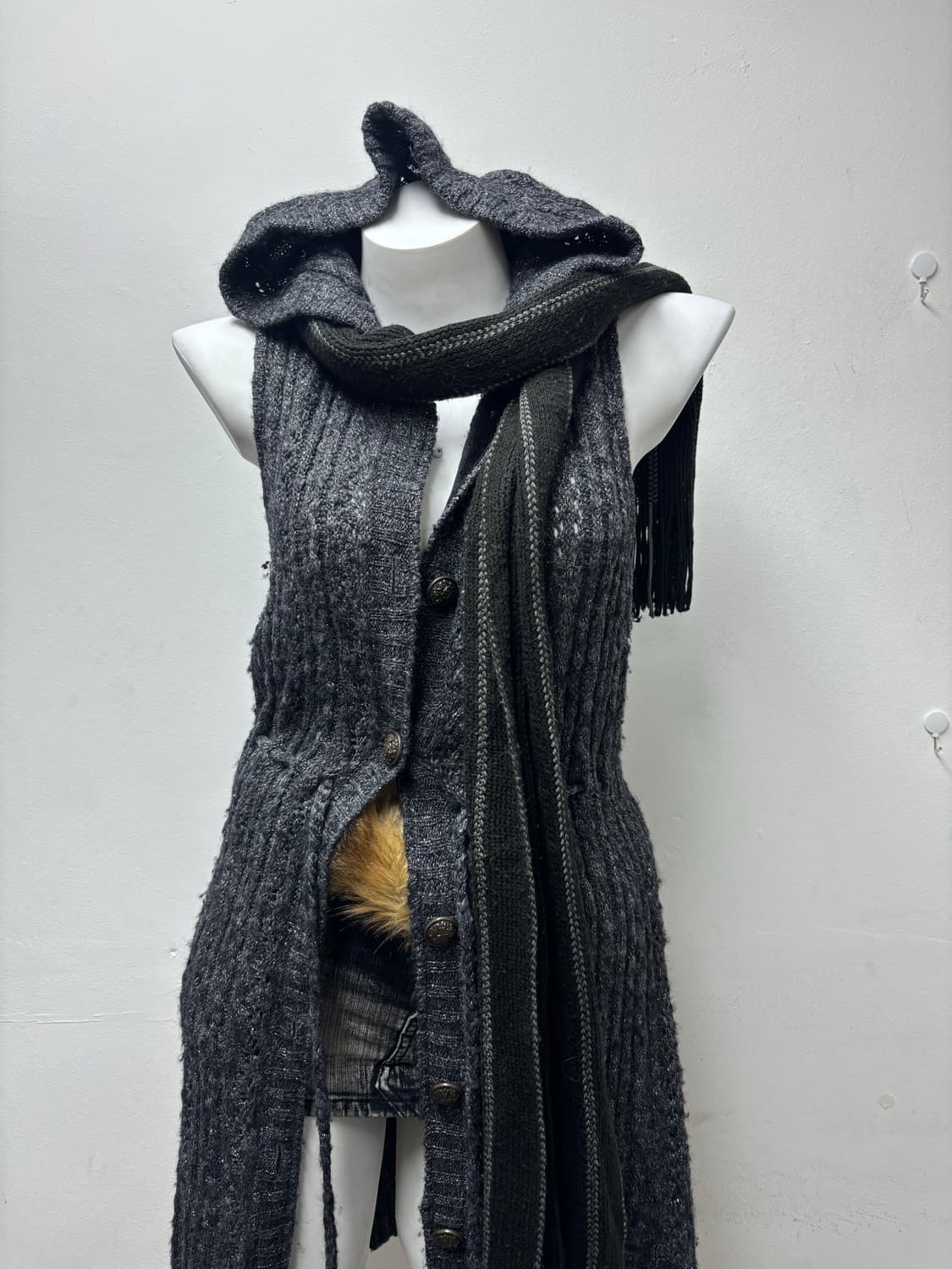 Grunge Fairy Long Hoodie Knit Cardigan 상품이미지4