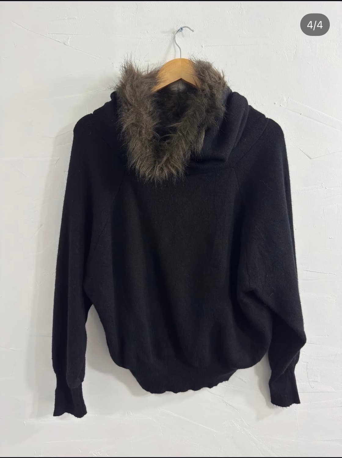 fur hood knit zipup 상품이미지2