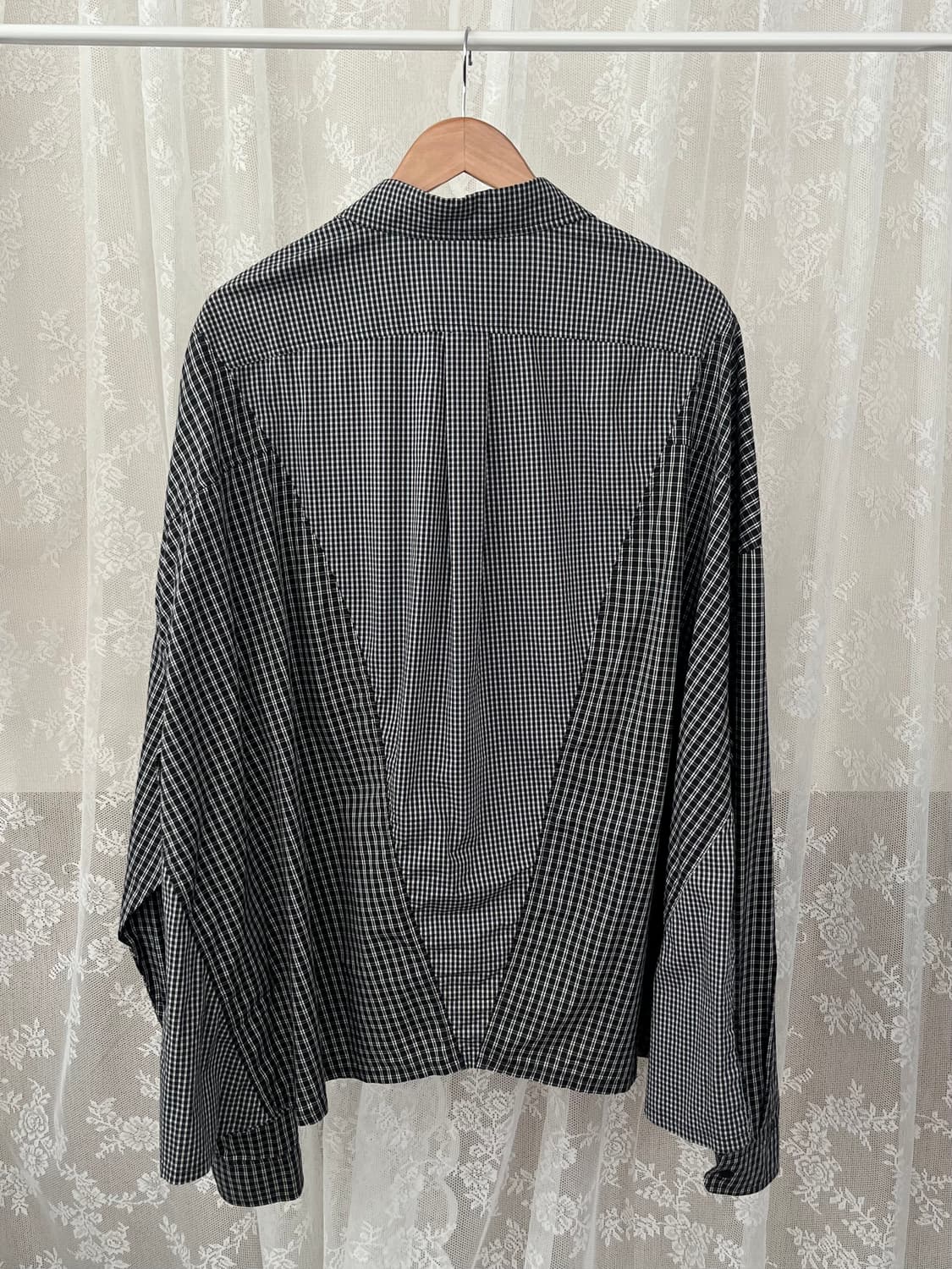 L) 메종미네드 오버핏 체크 셔츠 블랙 상품이미지2