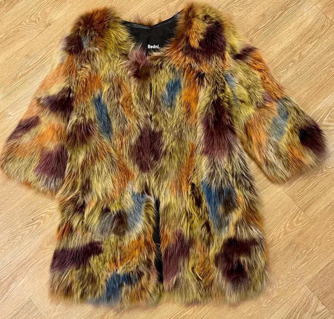 베드니(Bedni) 리얼 폭스 퍼 100% 멀티컬러 코트 상품이미지3