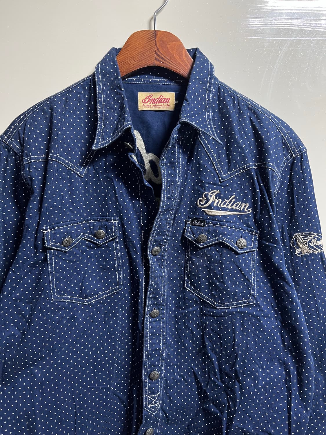 인디언 모터사이클 웨스턴 자수셔츠 상품이미지2