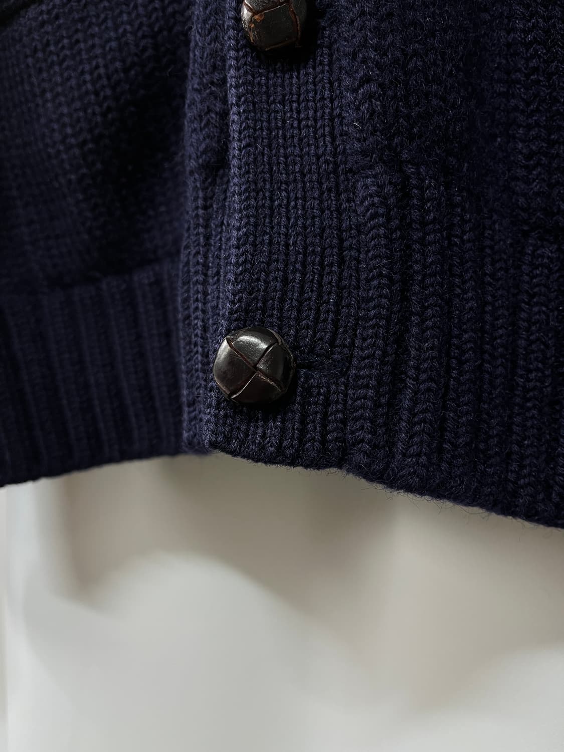 80's 폴로 랄프로렌 로얄네이비 스크래블 쉴드 우드 울 가디건 자켓 상품이미지8