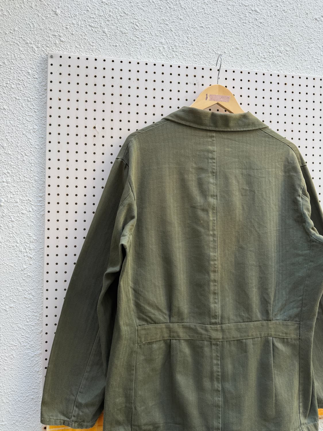 1970s EUROPEAN OLIVE HBT 올리브 헤링본 프렌치워크자켓 상품이미지10