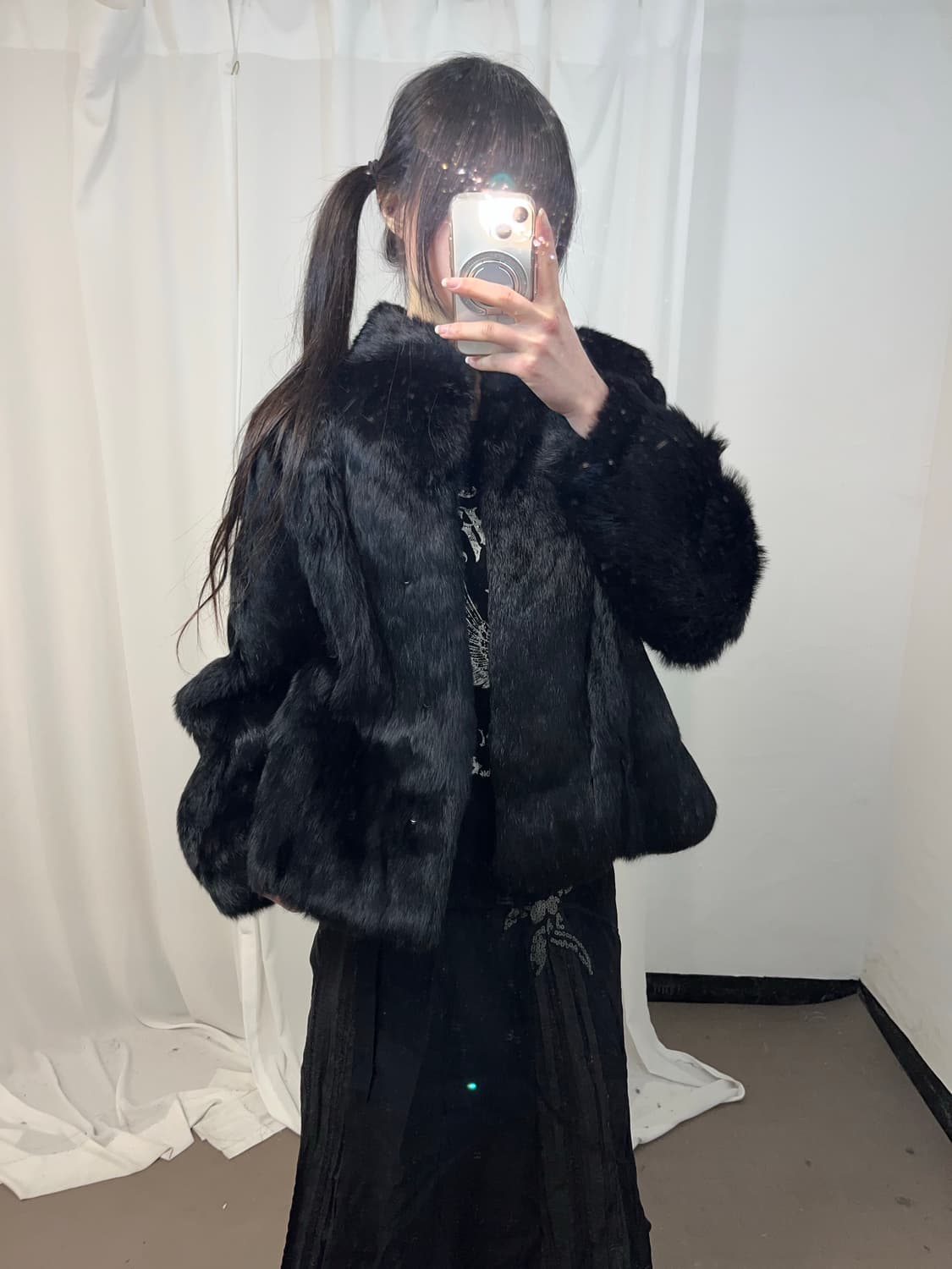 블랙 래빗퍼 자켓 상품이미지2