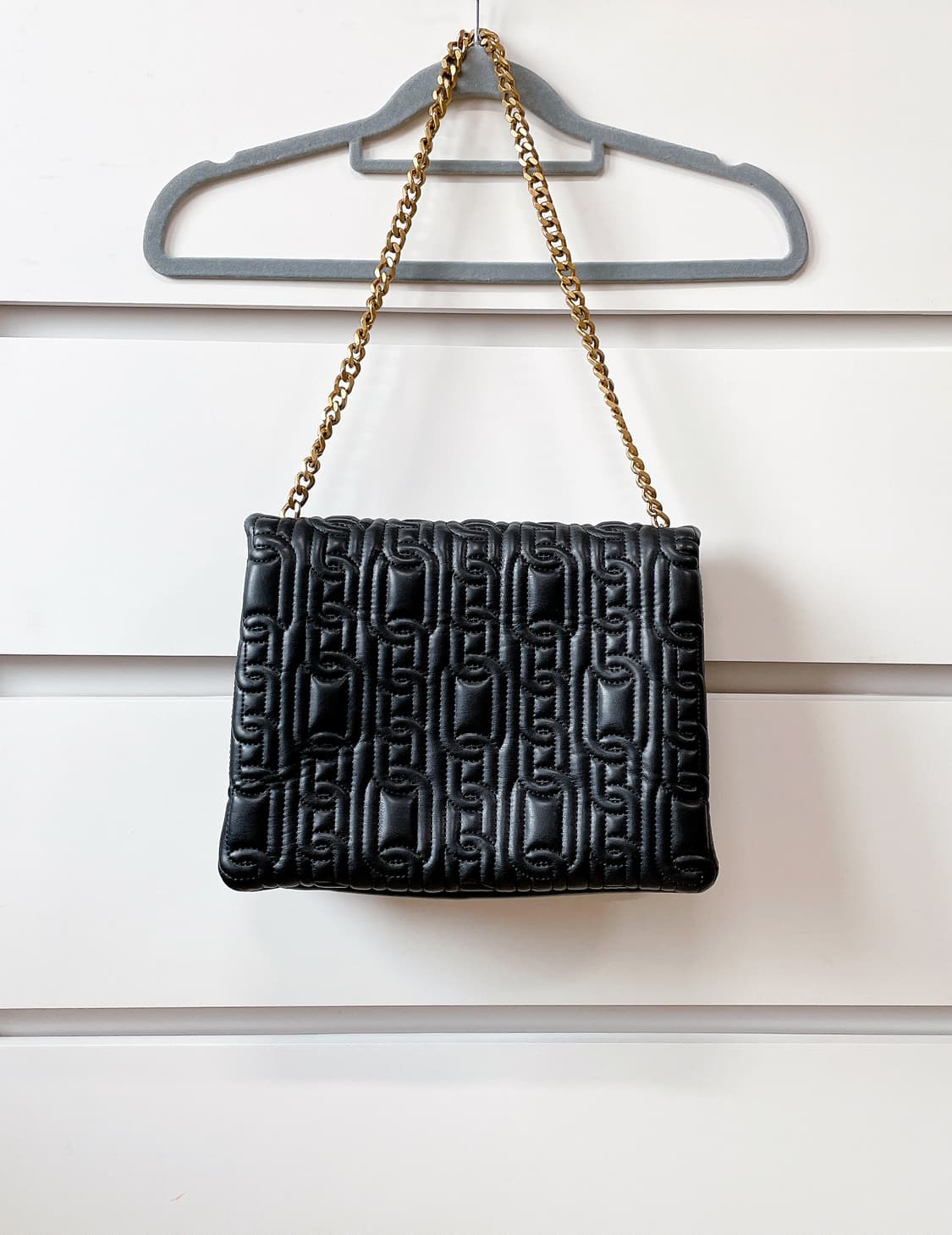 ZARA 자라 금속 체인 블랙 퀼팅 숄더백 거의 새것 상품이미지1