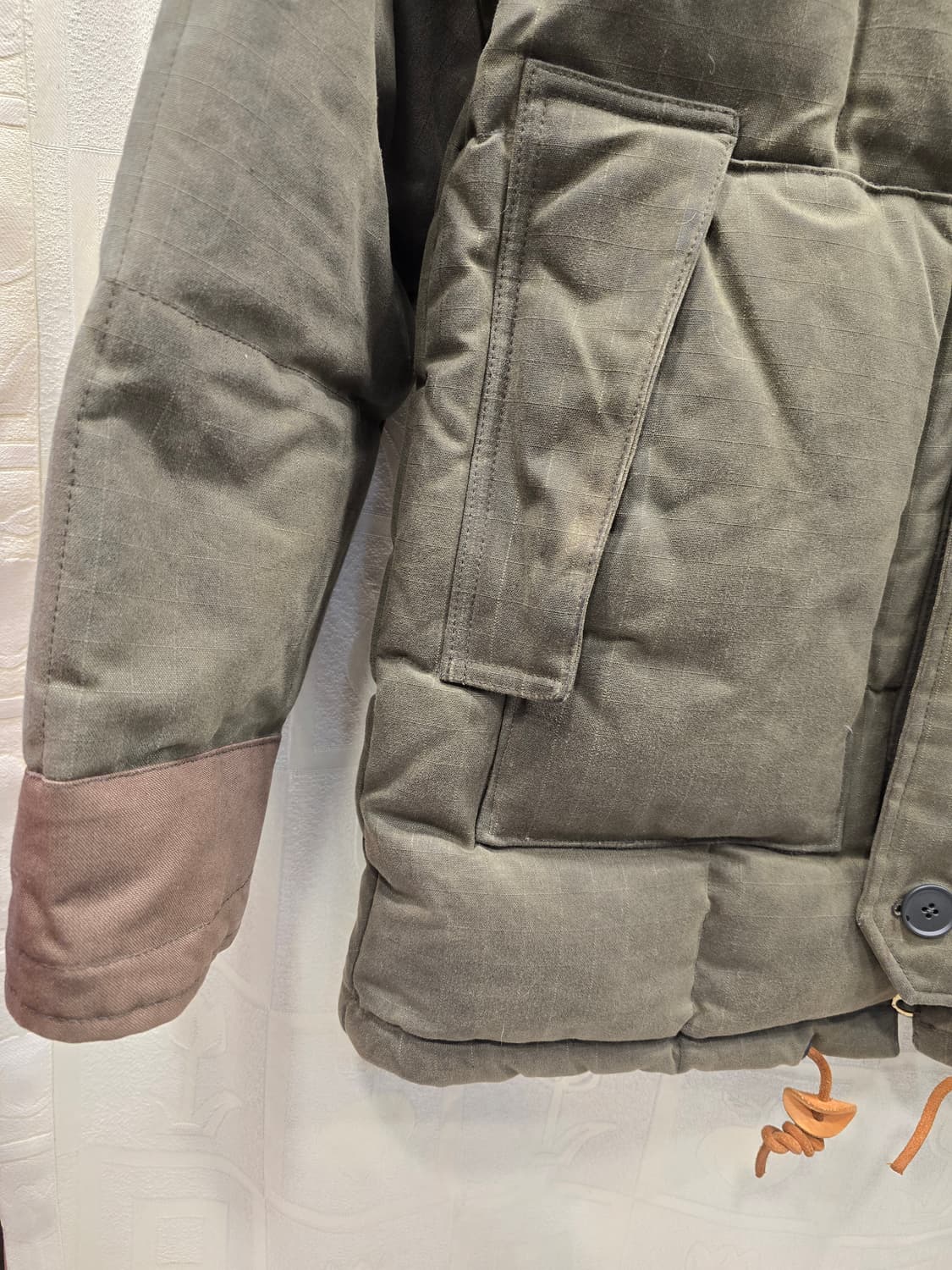 이스트로그 해리스트위드 퍼 후드 패딩 왁싱자켓 S 상품이미지4