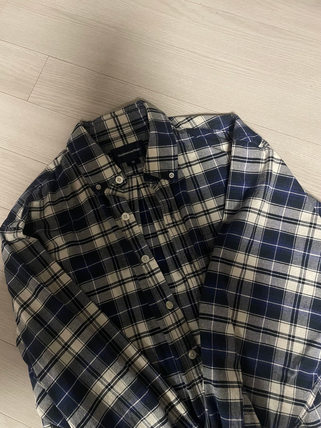 디스이즈네버댓 플란넬 셔츠 (네이비) M 상품이미지1