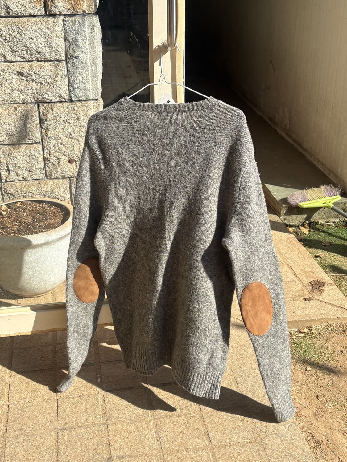 빈티지 폴로 럭비 스웨이드 패치 셔틀랜드 스웨터 상품이미지4