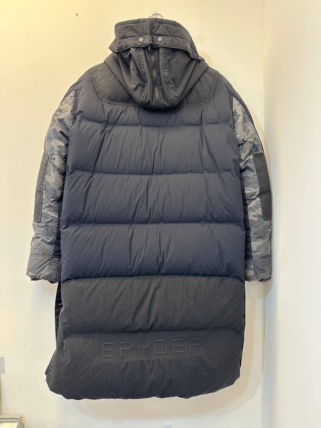 95)스파이더 네이비 카모플라쥬 오리털 롱패딩 상품이미지2