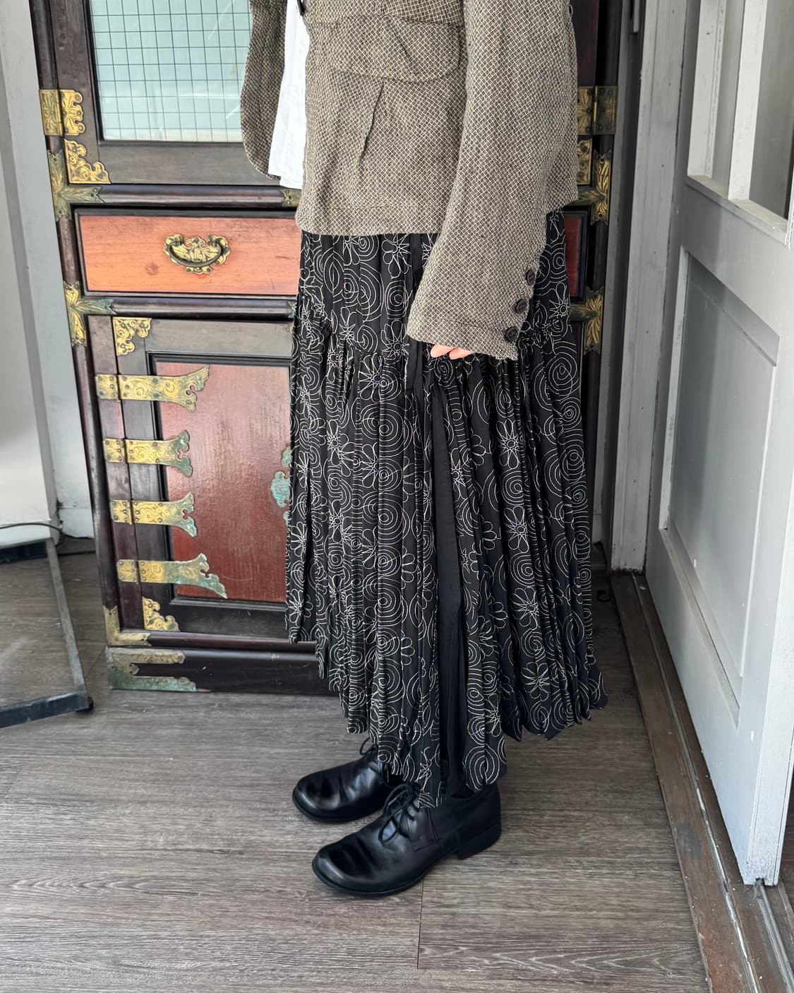 이세이 미야케 FETE 엠브로이더리 플리츠 스커트 상품이미지1