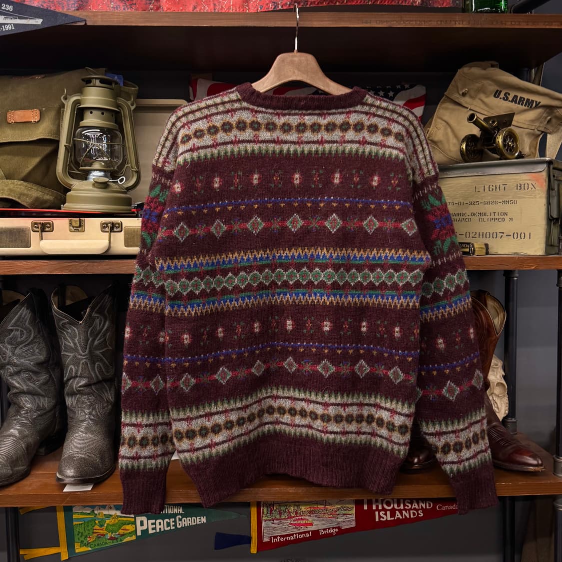 90s 울리치 헤비 울 네이티브 패턴 짜임 빈티지 에스닉 패턴 니트 상품이미지2