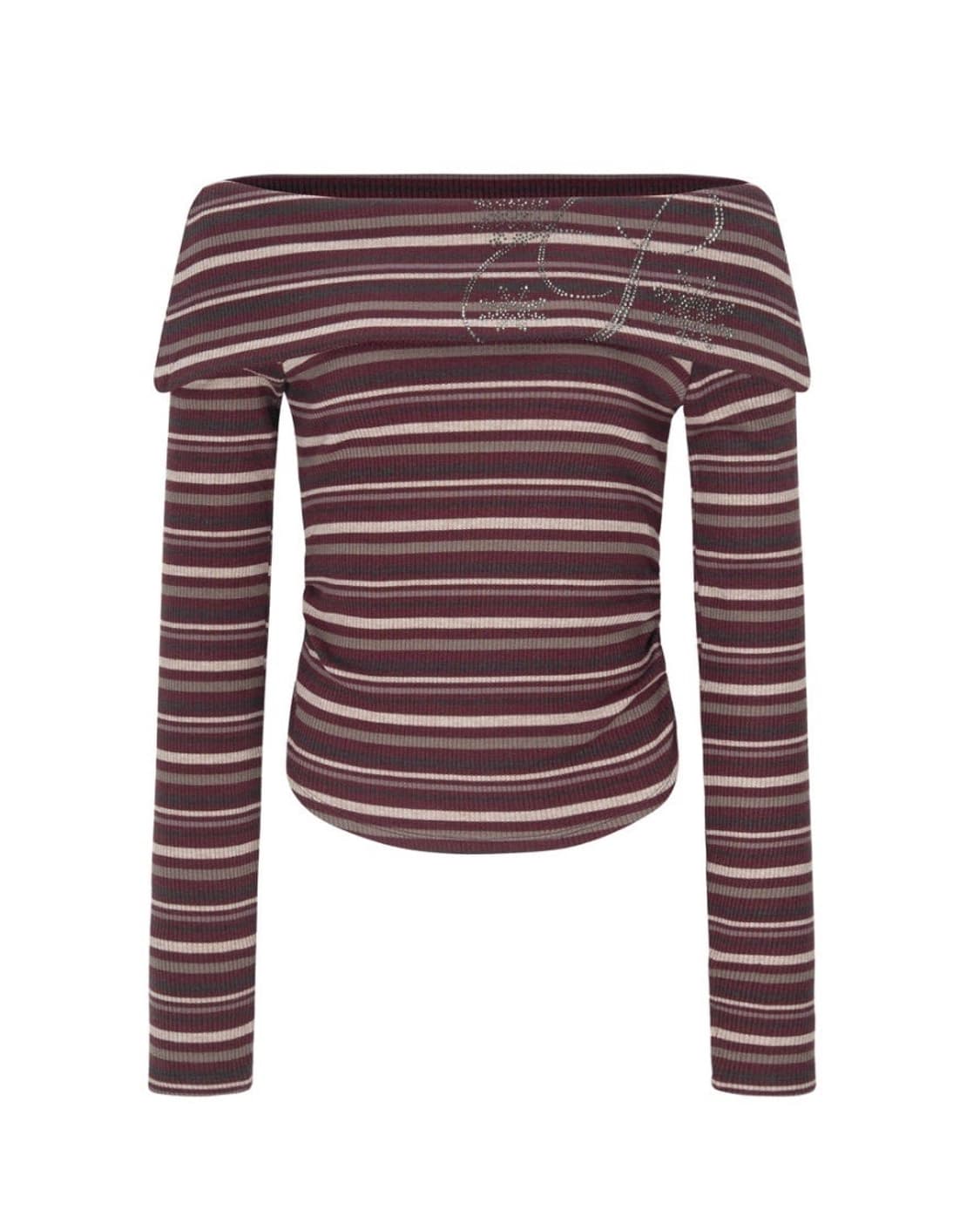 플리즈노팔로우 Zemma Crystal Off-Shoulder 버건디 상품이미지2