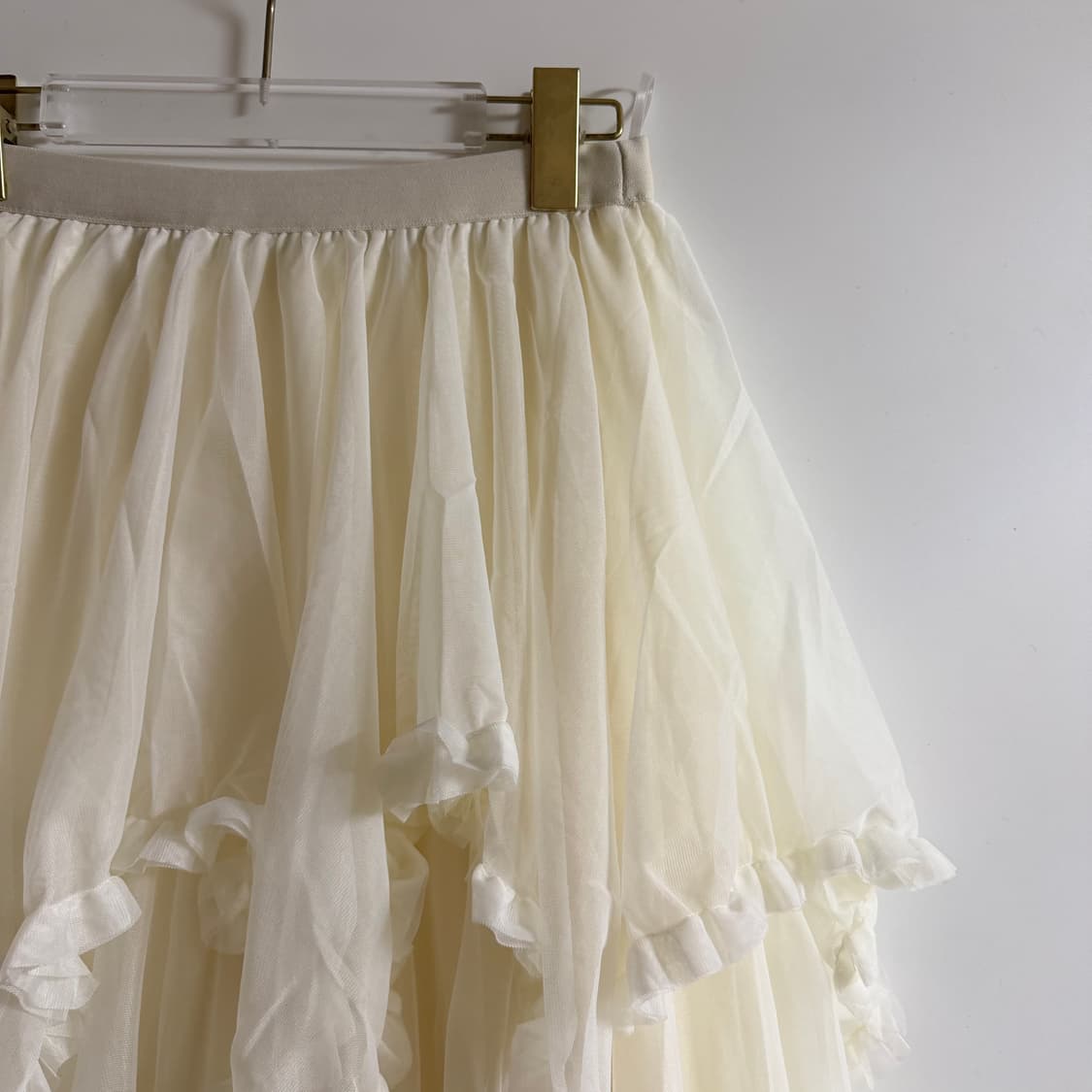 새상품 여자 언발 캉캉 롱스커트 (아이보리) 상품이미지3