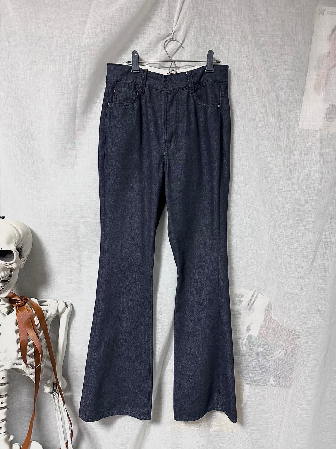 게스 오비로고 프린트 데님 부츠컷 커스텀 상품이미지3