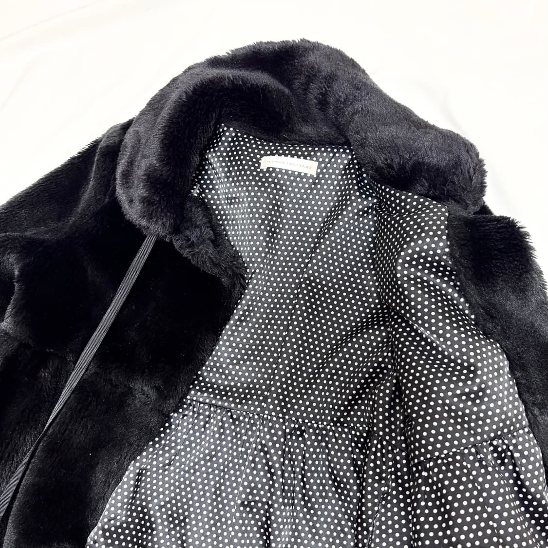 빈티지 y2k 고스 갸루 폼폼 퍼코트 지뢰계 상품이미지3