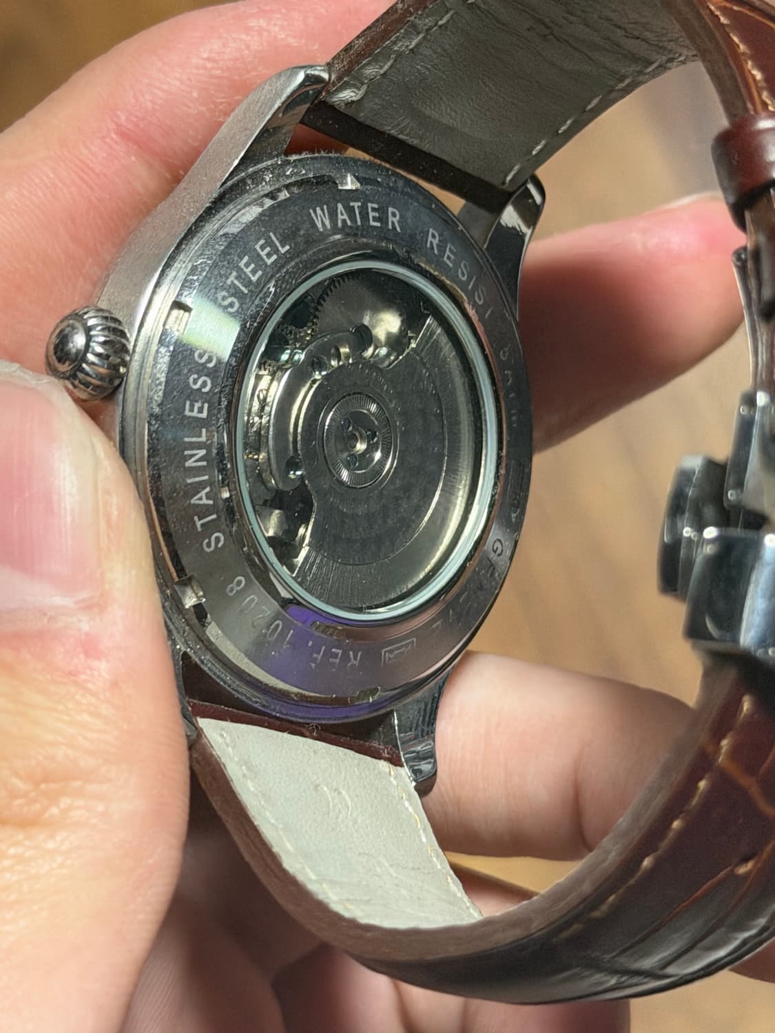 오토매틱 오픈하트 가죽 시계 상품이미지2