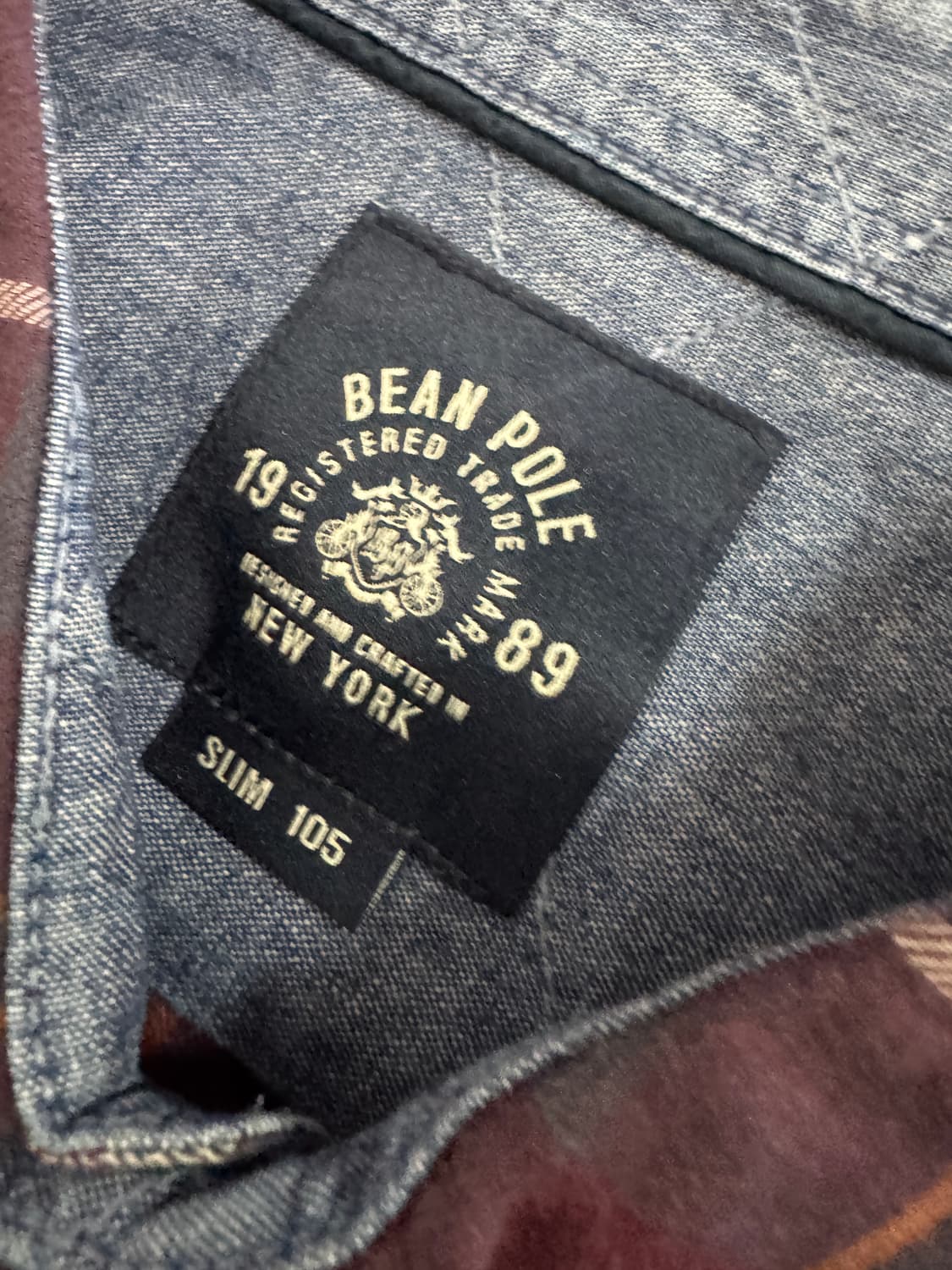 빈폴 beanpole 방패 로고 슬림핏 체크 셔츠 XL 상품이미지5