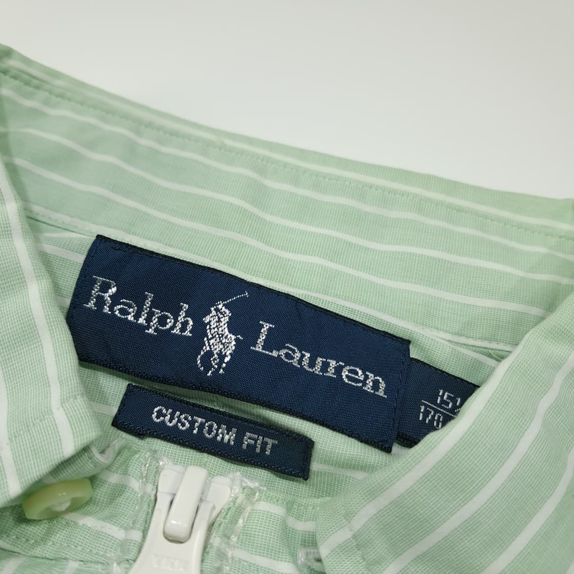 CL906 FREE 폴로 00s 그린 스트라이프 리메이크 크롭 셔츠 남 상품이미지3