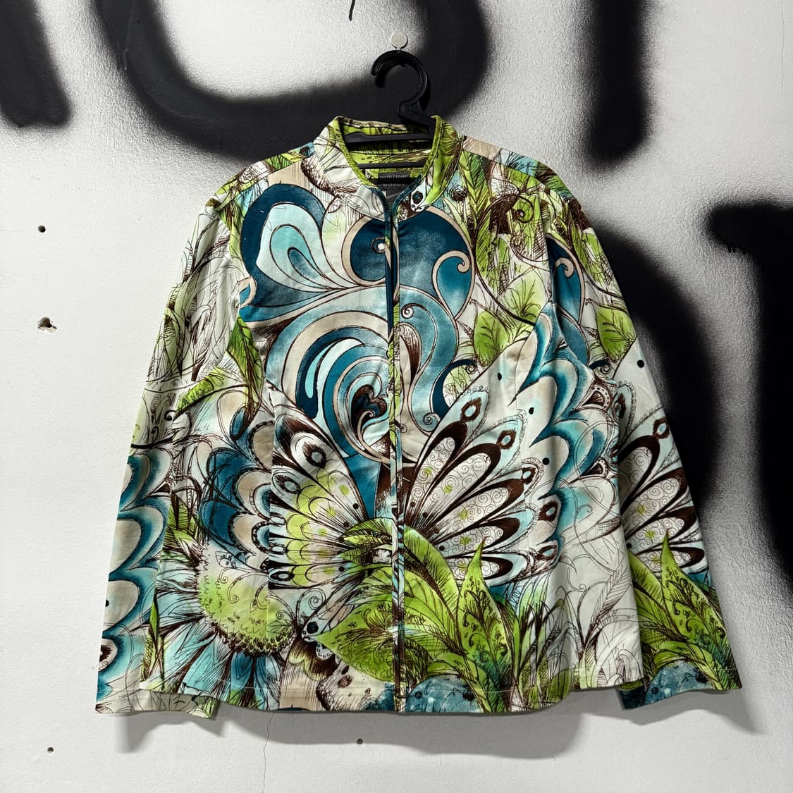 Chico's 오리엔탈 풀 패턴 차이나 카라 라이트 자켓 상품이미지1