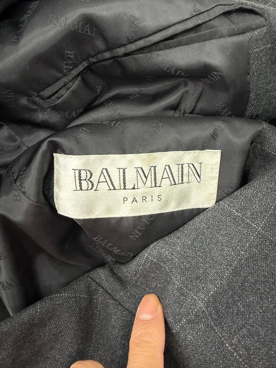 정품) BALMAIN 발망 체크무늬 남성 자켓 100 상품이미지6