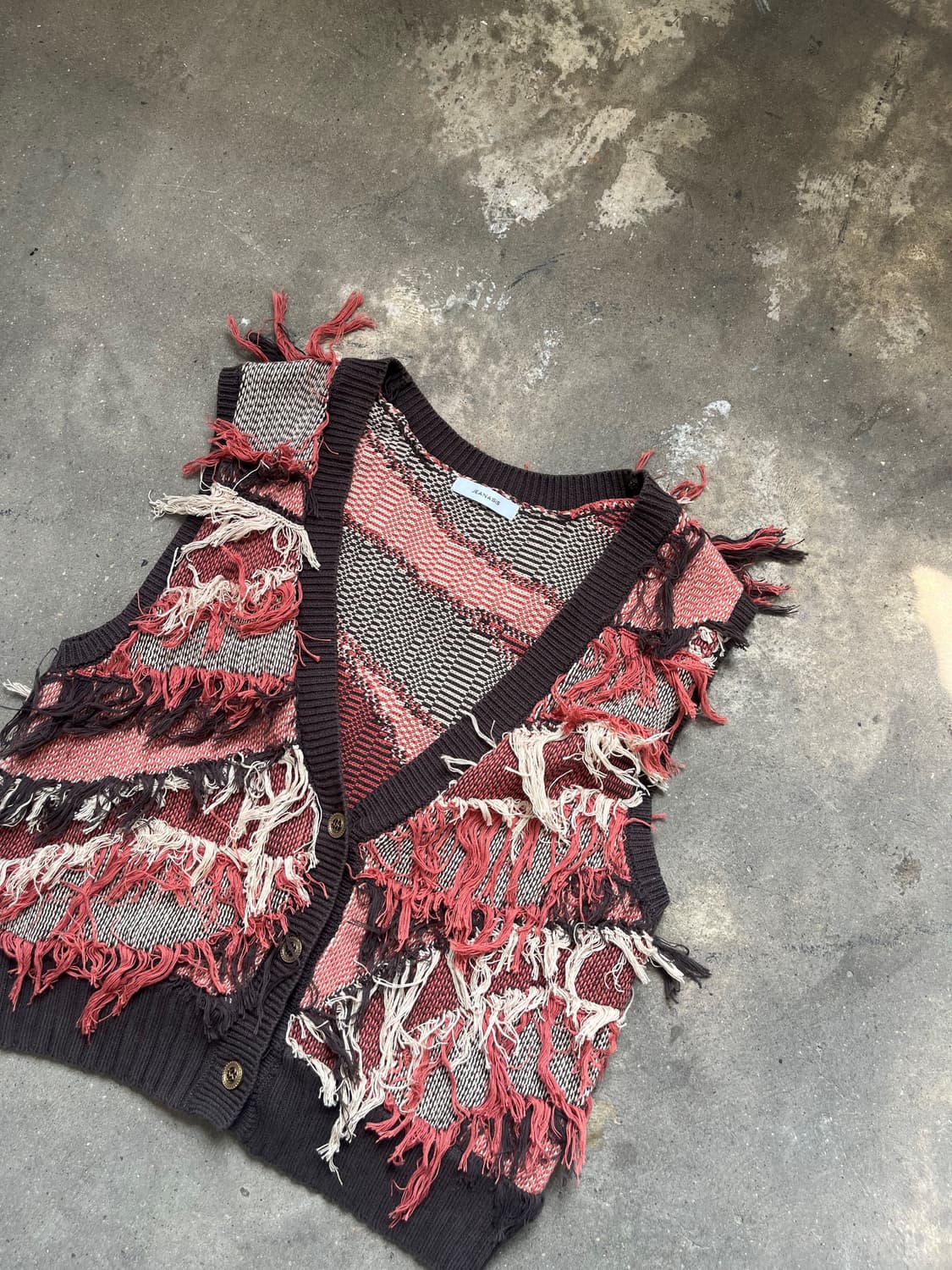 Jeanasis 그런지 니트 크롭 베스트 상품이미지2