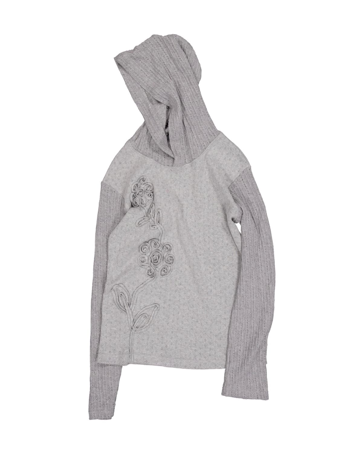 영마일웨어 0milewear flower knit slim hoodie 상품이미지1