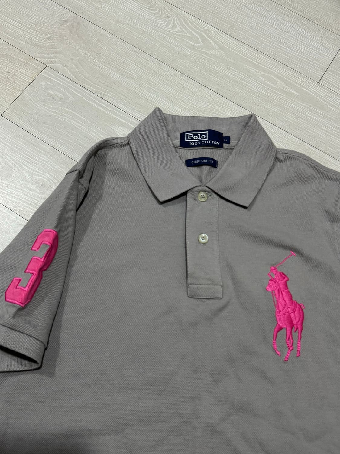 폴로 핑크 빅포니 커스텀 핏 카라티  상품이미지2