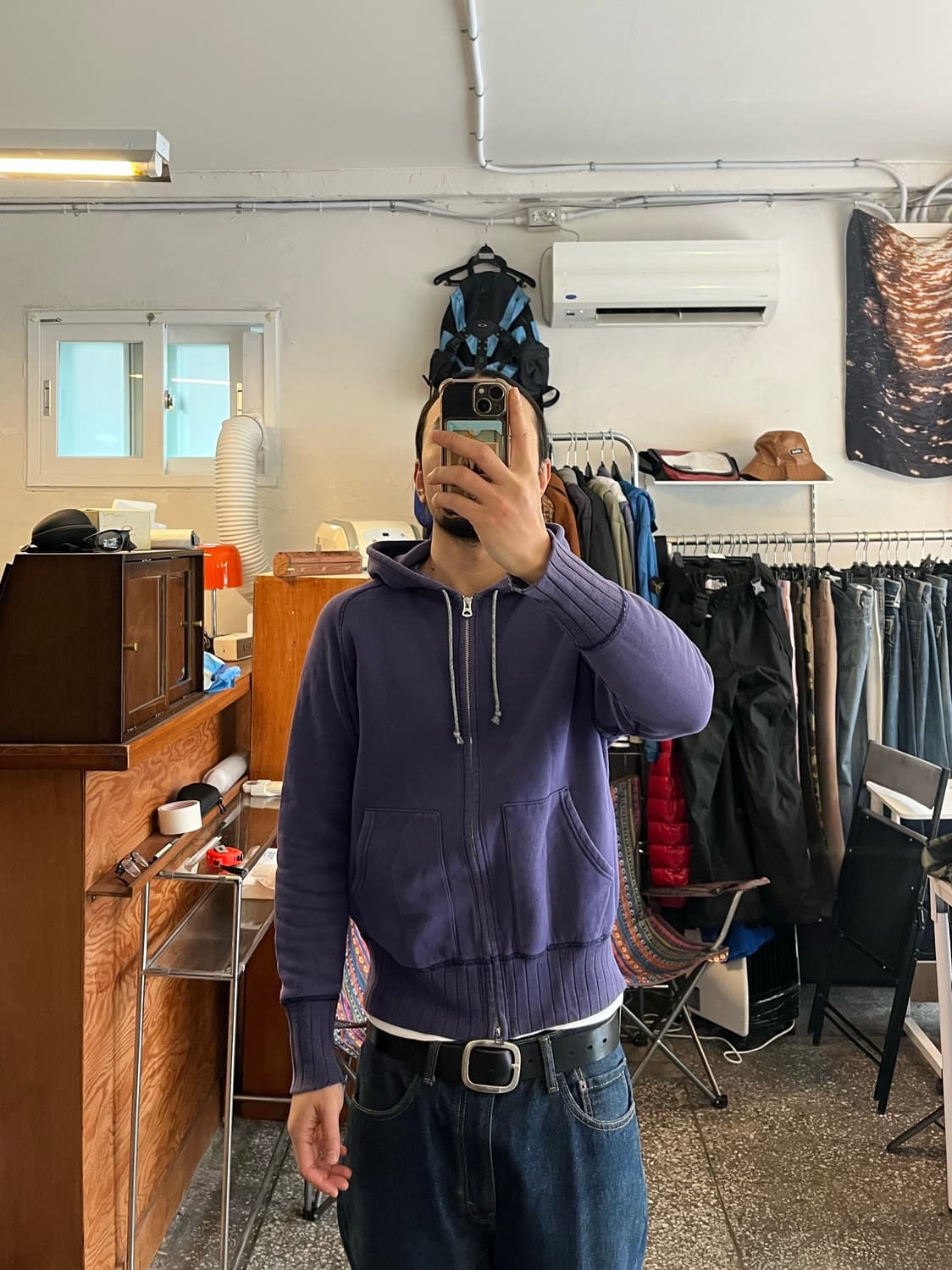 투문 twomoon 튜블러 루프휠 래글런 2way 스웻후드집업 상품이미지1