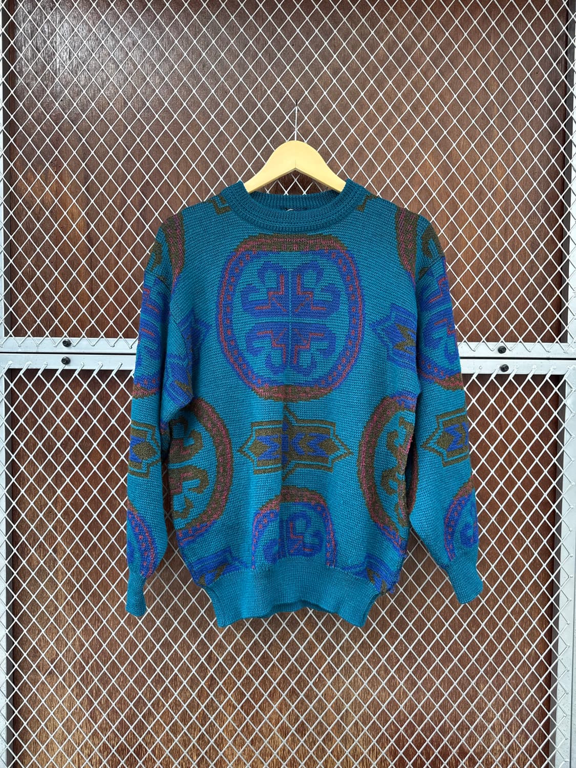 일본빈티지 JPN 패턴 울 니트 스웨타 M 상품이미지1