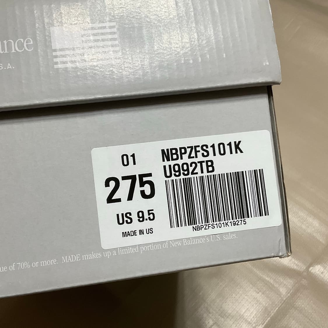 뉴발란스 992 코어블랙 275 상품이미지9