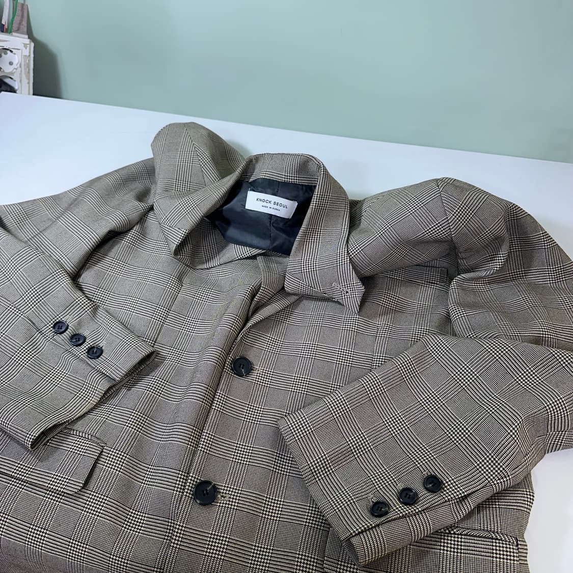 3 XL 낙서울 하운드투스체크 싱글 간절기 블레이져 상품이미지1