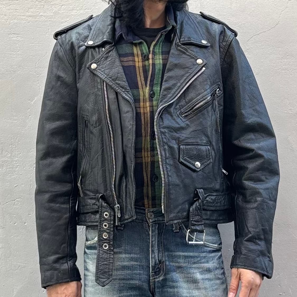 하이웨이 더블 라이더 레더 자켓 상품이미지9