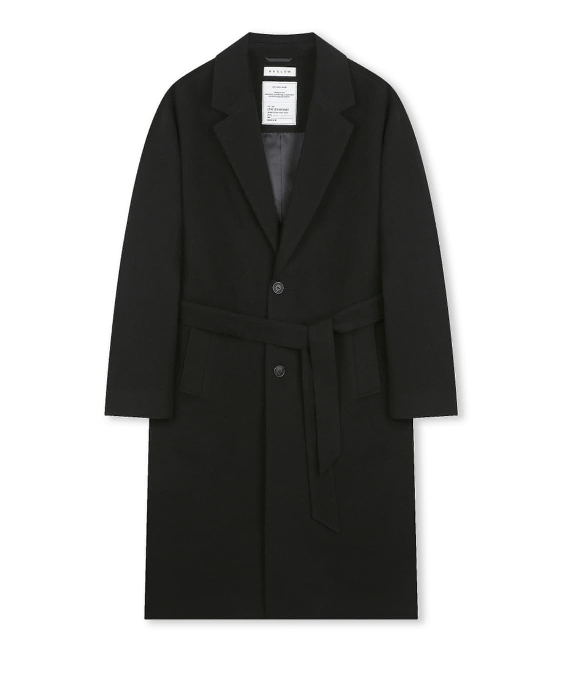 새상품(L)비슬로우 캐시미어 로브 싱글코트 블랙 상품이미지5