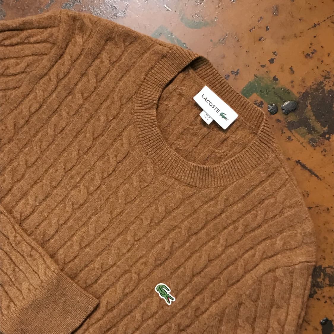 라코스테 브라운 울 케이블 니트 남성 97 여성 55 66 사이즈  상품이미지3